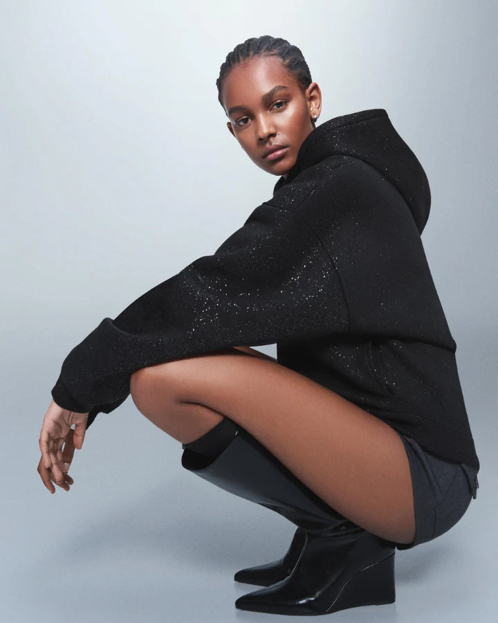 Hoodie Strass Noir