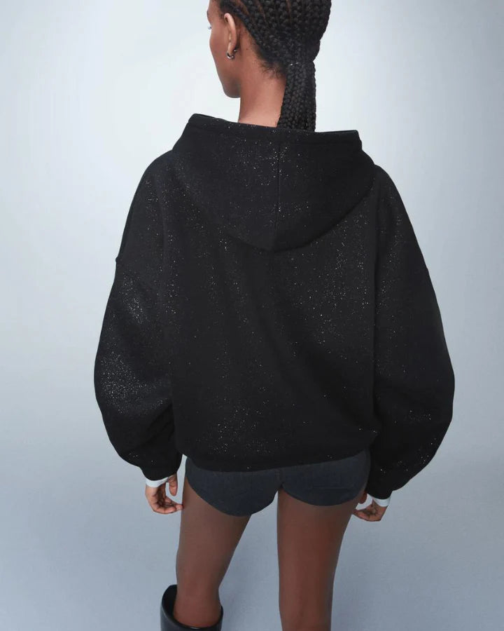 Hoodie Strass Noir